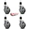 Service Caster 5'' Gray Poly Swivel 1-7/8'' Expanding Stem Caster Set with Brake, 4PK SCC-EX20S514-PPUB-TLB-178-4 - alternate 2